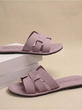 Lilac Slide Sandals for Women
